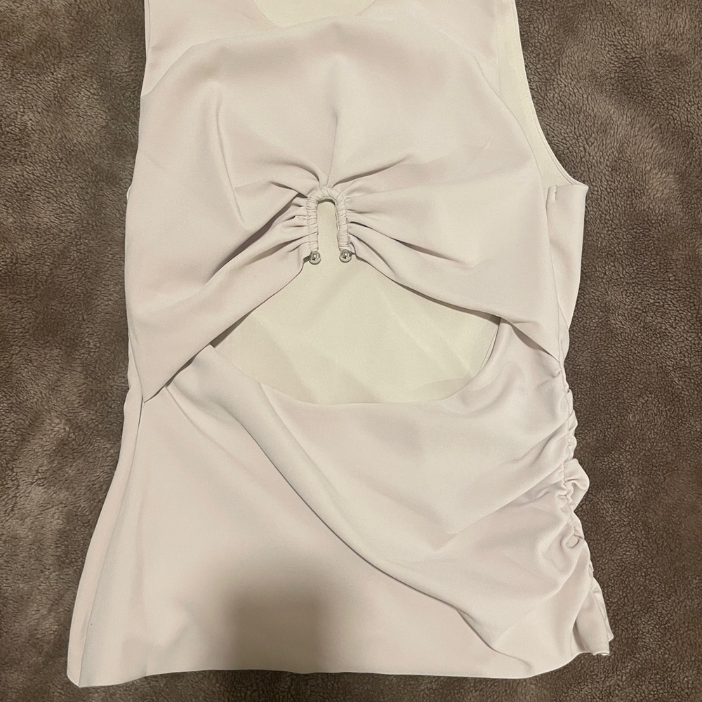 Zara Soft Cream Ruched Tank Top